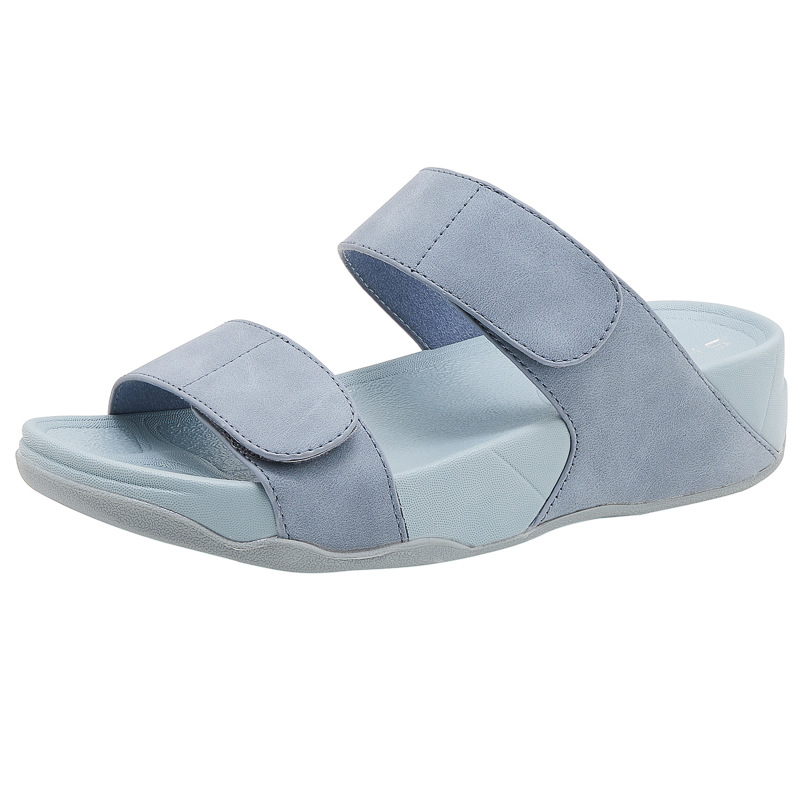 Women's Light Sports Style Comfortable Elastic Plus Size Platform Slippers Sandals (35, Blue)