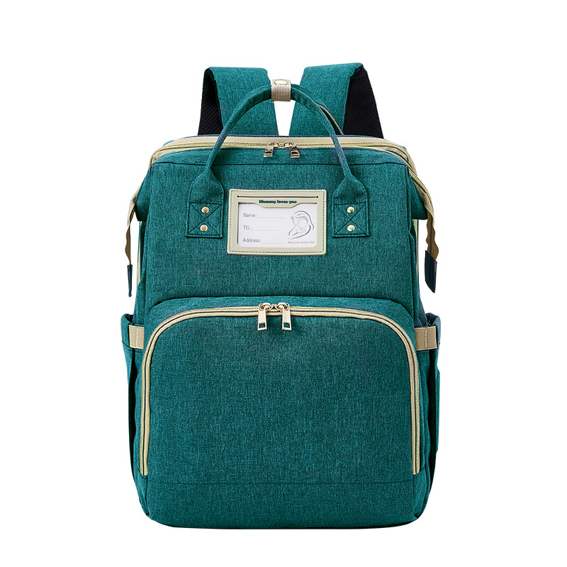 Portable folding bed mommy bag (Green)