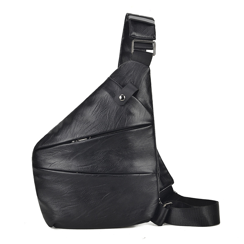 New Men's Chest Trendy Personal Anti-theft Messenger One Shoulder Sports Casual Bag (Black)