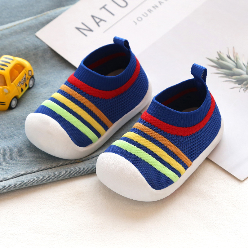 Children flying knit socks shoes (14, Blue)