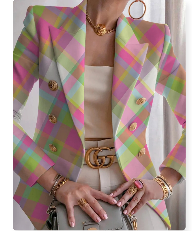Women's Printed Slim-fit Suit (M, 1)