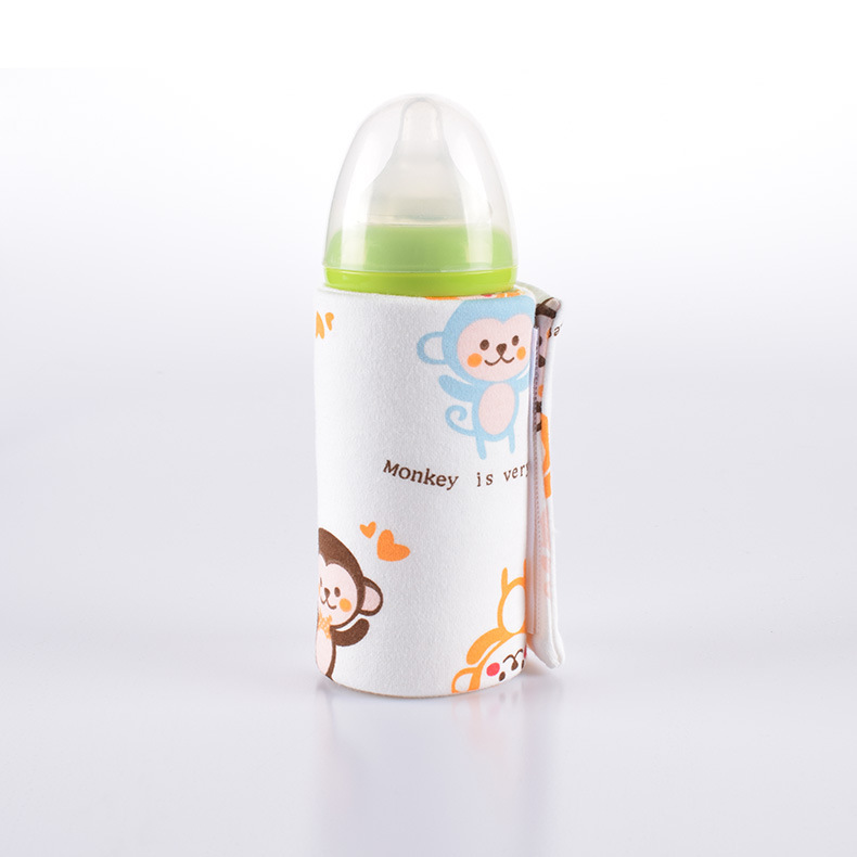 Baby Baby Bottle Insulation Cover USB Portable Thermal Bag Thickened Feeding Bottle Cover (Monkey)