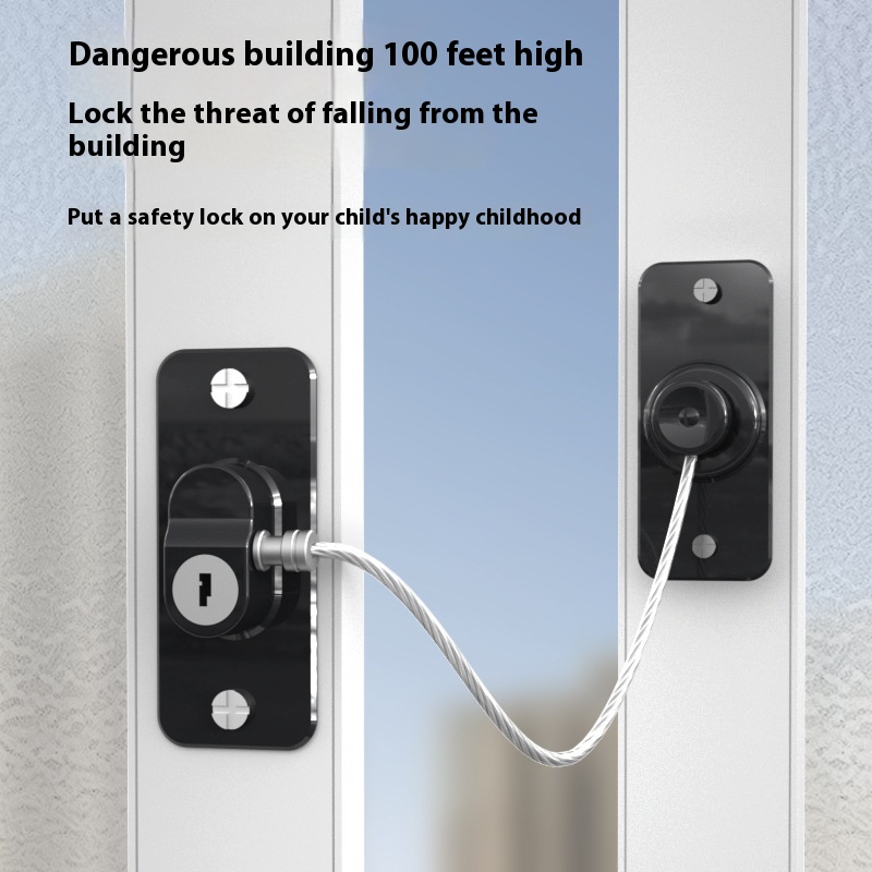 Multi-Purpose Child Safety Lock with Residue-Free Adhesive (Black)