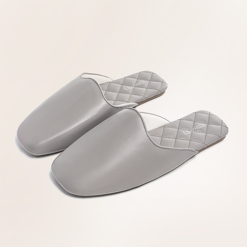 Four Seasons Autumn And Winter Indoor Women's Home Tendon Bottom Waterproof Slippers (40 - 41, Medium Grey)