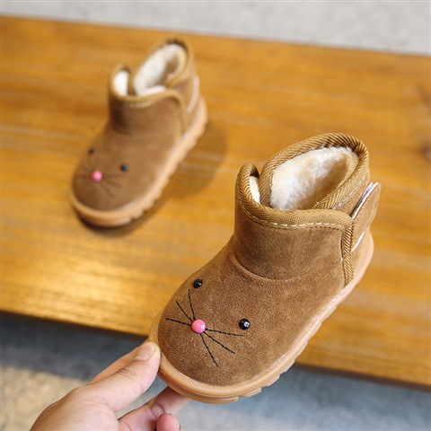 New Winter Children's Shoes – Warm Short Boots Made of Velvet and Cotton for Extra Comfort  (Brown (Size 28))