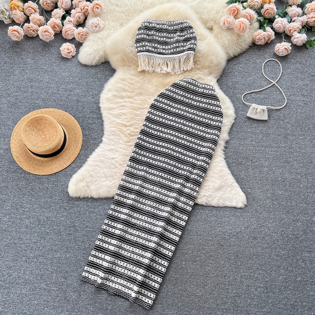 American Retro Knitting Suit Women's French Minority (M)