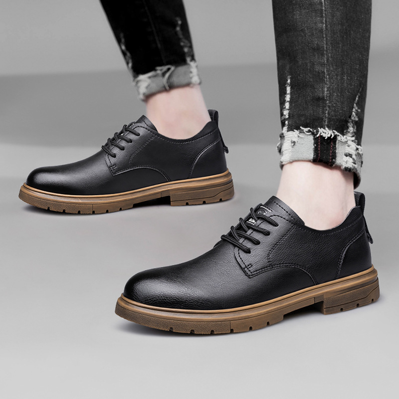 Youth Work Shoes Outdoor Martin Shoes (38, Black)
