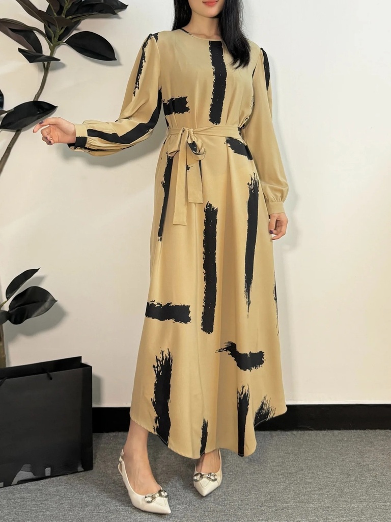 Muslim Dress Fashion Women O-neck (M)