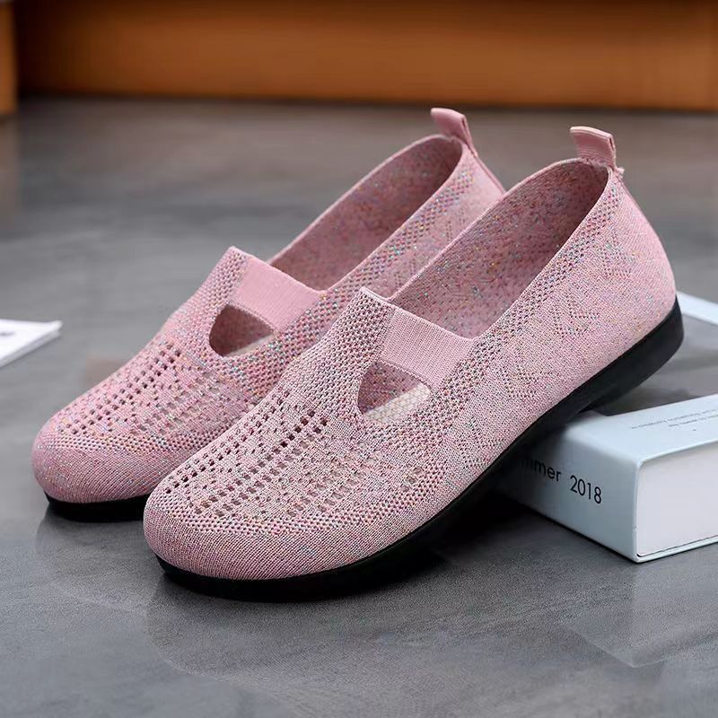 Hollow Mesh Comfortable Breathing Casual Shoes (35, Pink)