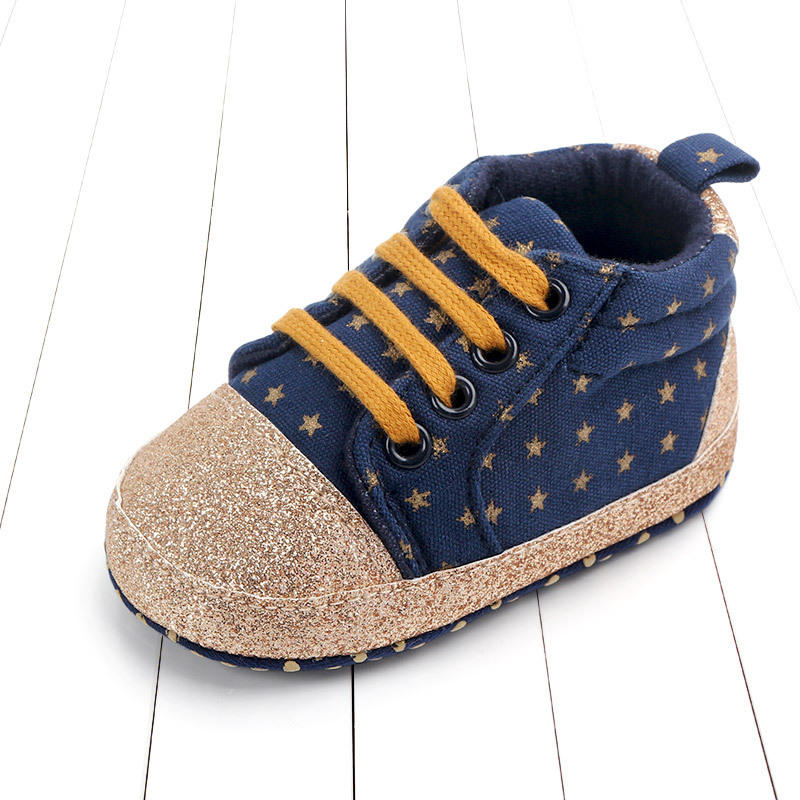 Baby sequined stars toddler shoes (0 - 6 [months], Blue)
