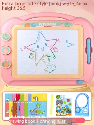 Large Size Children's Drawing Board Magnetic Drawing Board (Pink)