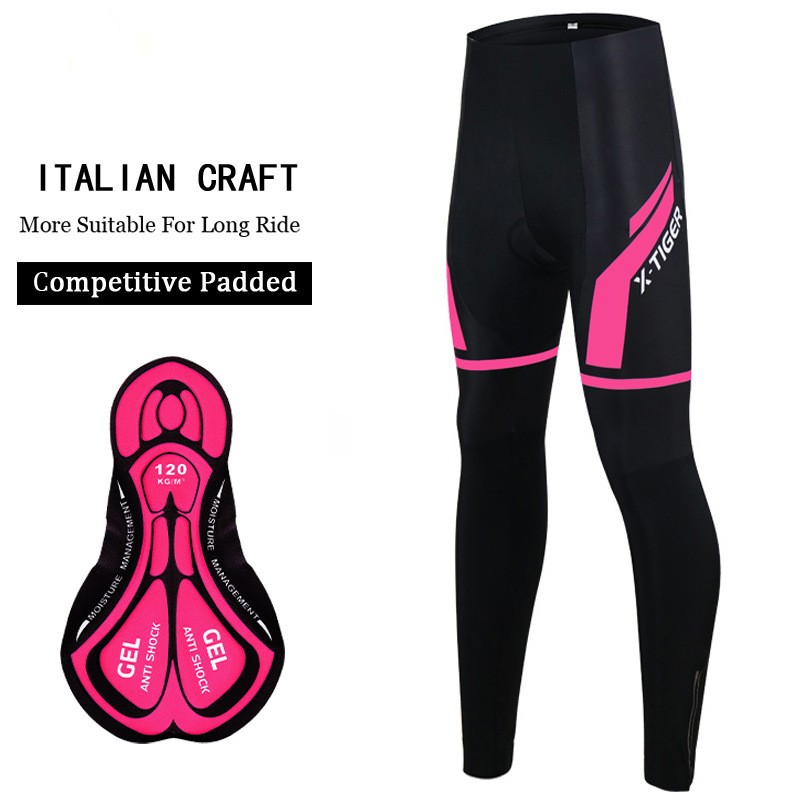 Men's Cycling Pants Summer Pants 5D Gel Sweatpants (M, Pink)