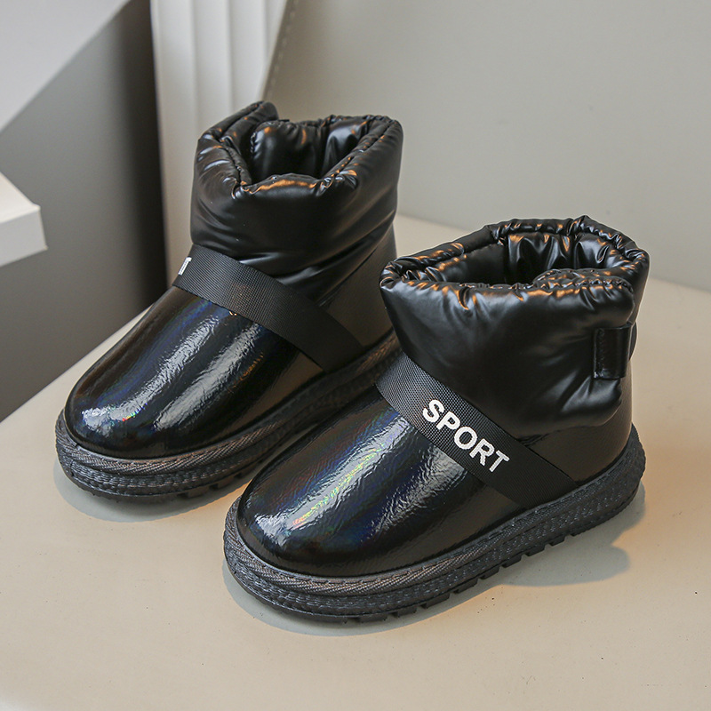 Boys And Girls Fashion Snow Boots Waterproof Non-slip (26, Black)