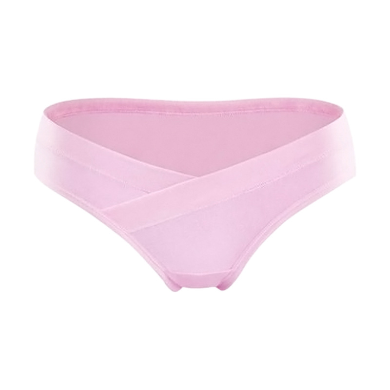 Breathable Pregnant Women During Pregnancy Low Waist Panties (M, Pink)