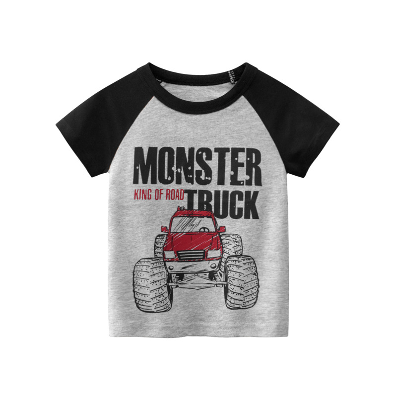 New Boys' Short Sleeve Tops Wholesale Korean T-shirt Kids Clothes (100 [cm])