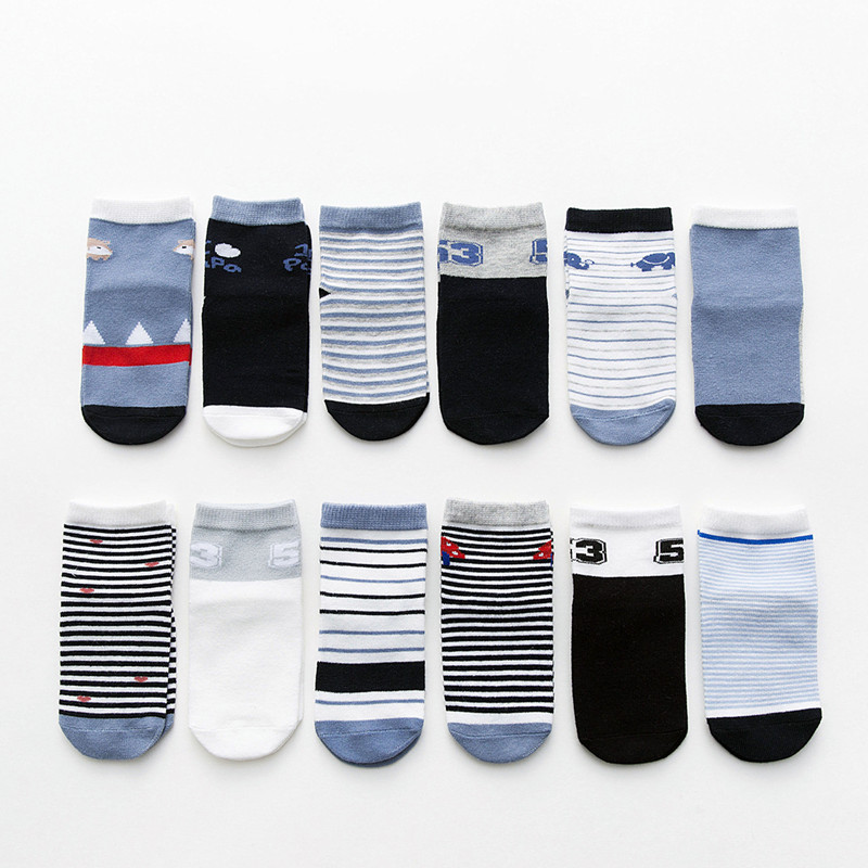 Socks For Boys Thin Baby Floor Newborn (Blue - Random Color)