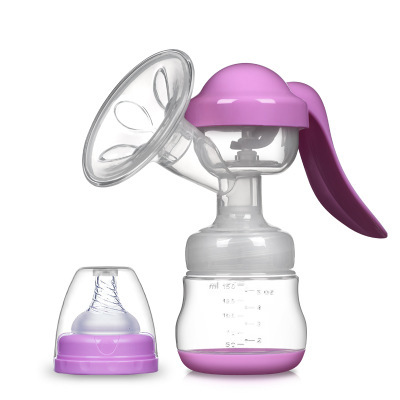 Wide mouth manual breast pump (Purple)