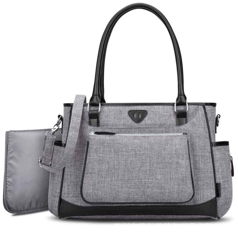 Multifunctional Outing Mummy Bag, Shoulder Waterproof Bag for Pregnant Women (Light Grey)